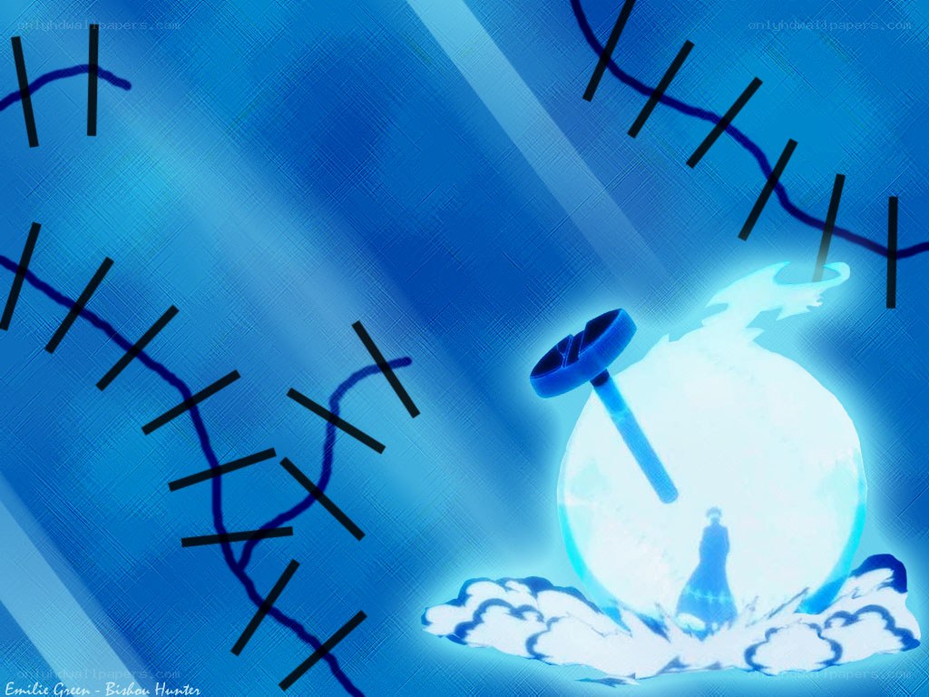 blue energy sphere with figure