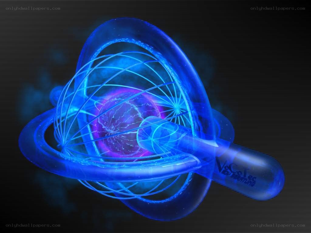 blue energy sphere with rings