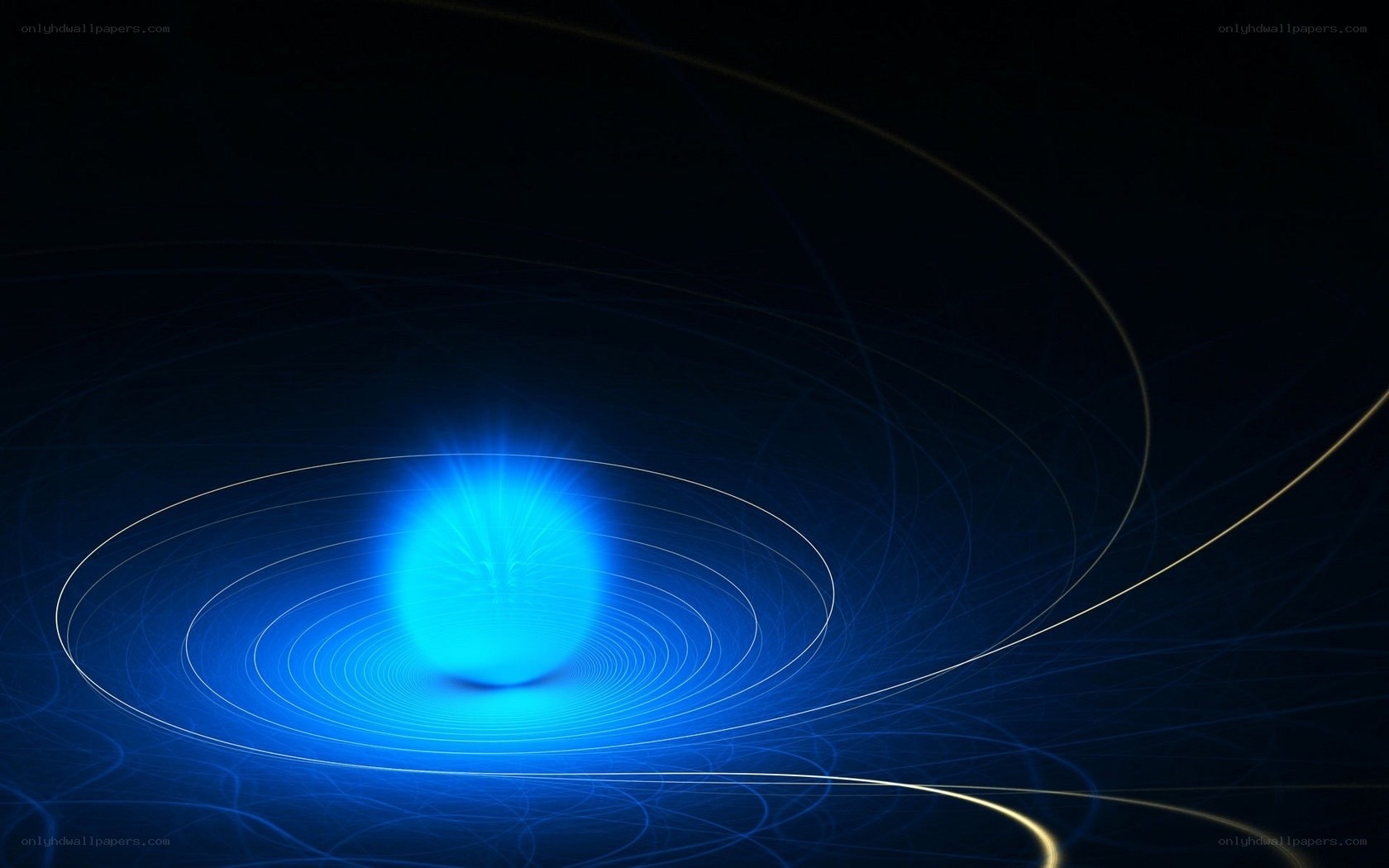 Blue energy sphere with rings