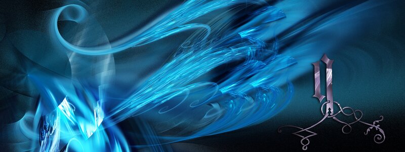 blue energy swirl with number one