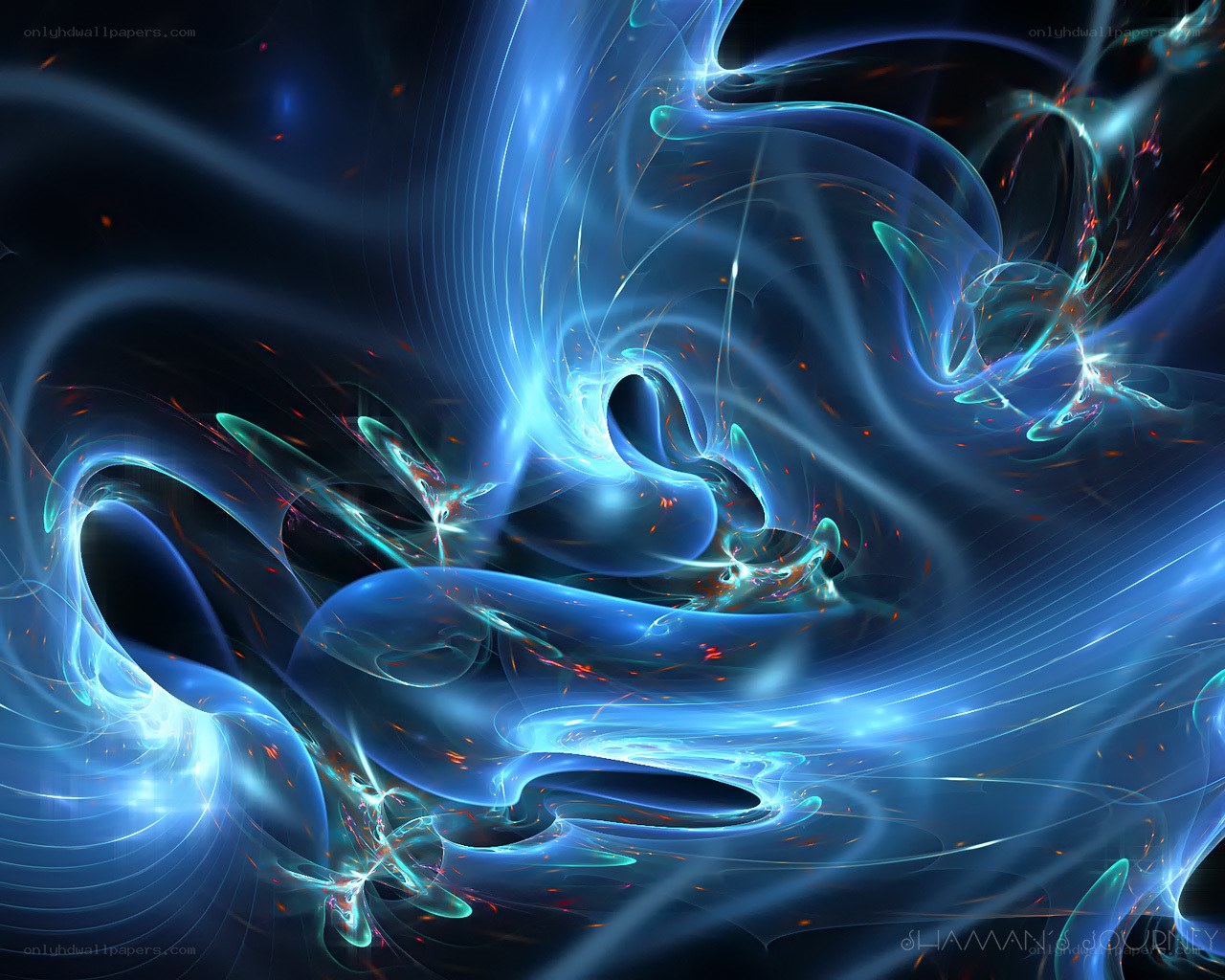 Blue energy swirls