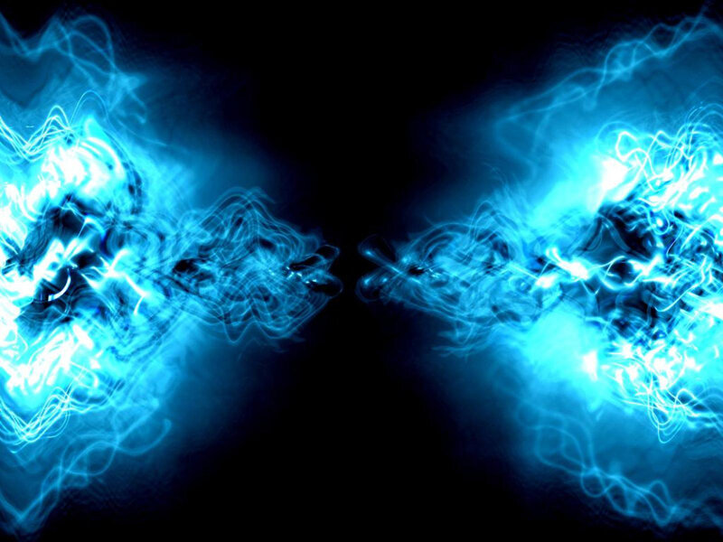 Blue Energy Swirls — Dramatic, Digital Art