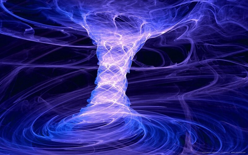 Blue Energy Tornado — Dramatic, Digital Art