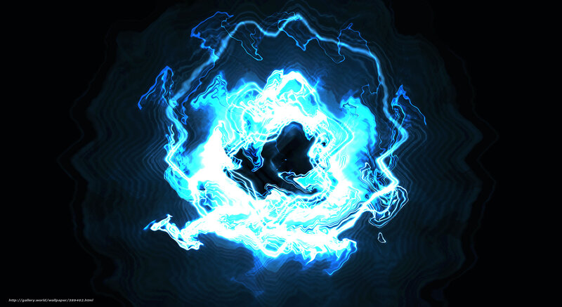 Blue Energy Vortex — Dramatic, Digital Art, Lightning, Darkness