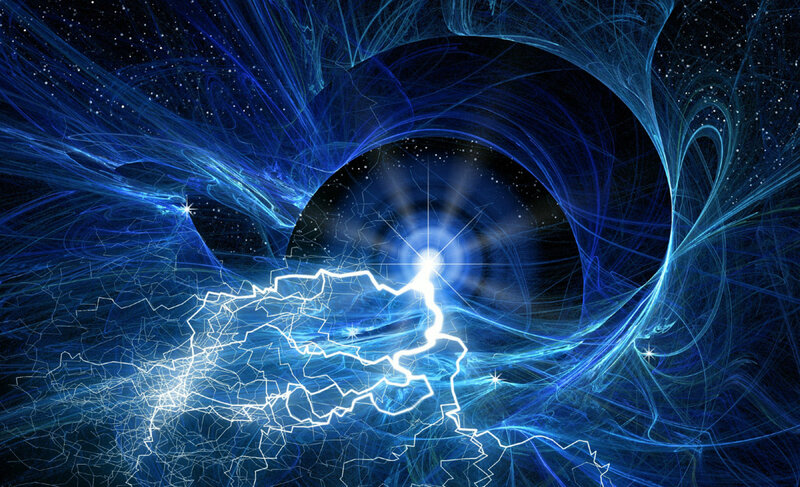Blue Energy Vortex — Dramatic, Digital Art, Lightning