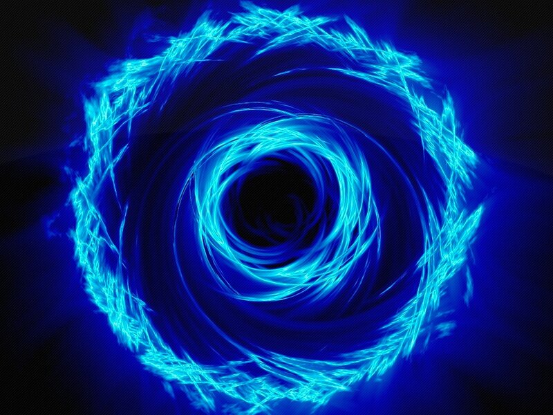 Blue Energy Vortex — Dramatic, Digital Art