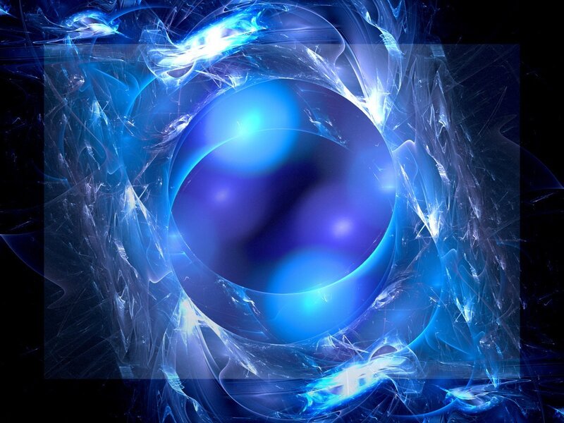 Blue Energy Vortex — Energetic, Digital Art, Light, Black
