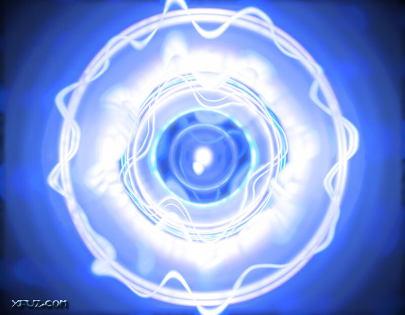 Blue Energy Vortex — Energetic, Digital Art, Light, Circles