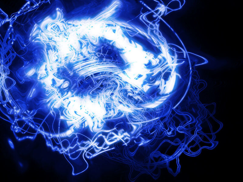 Blue Energy Vortex — Energetic, Digital Art, Light, Darkness