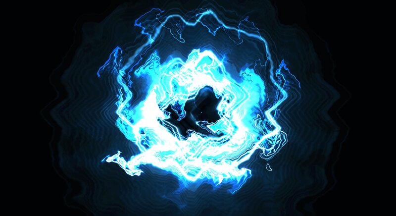 Blue Energy Vortex — Energetic, Digital Art, Lightning