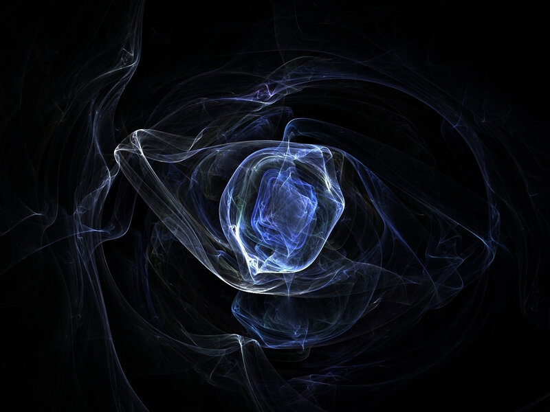 Blue Energy Vortex — Mystical, Digital Art, Smoke