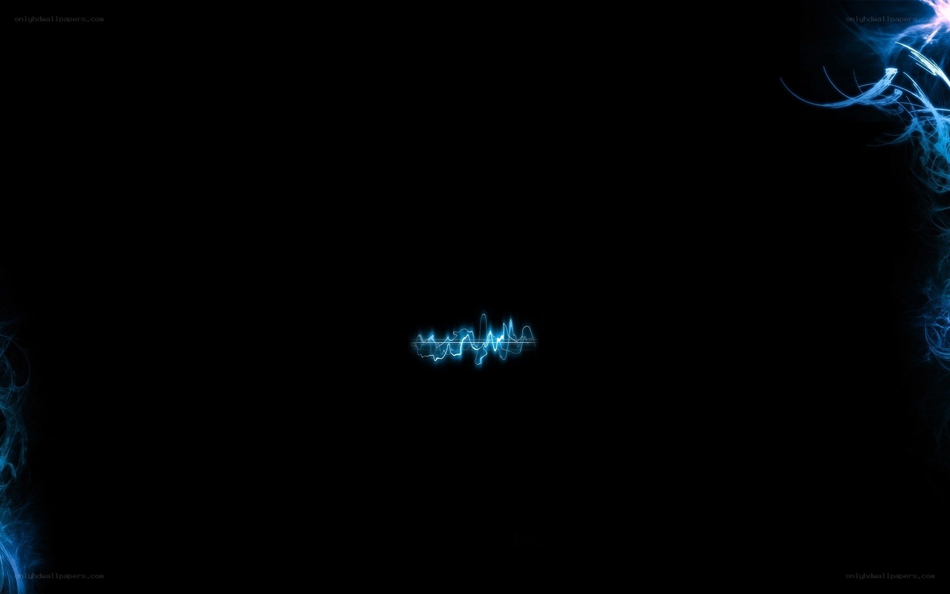 blue energy waves on black