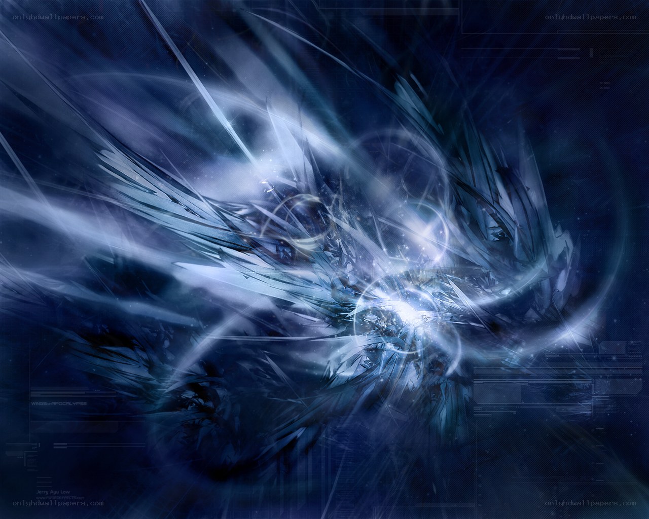 blue energy wings abstract