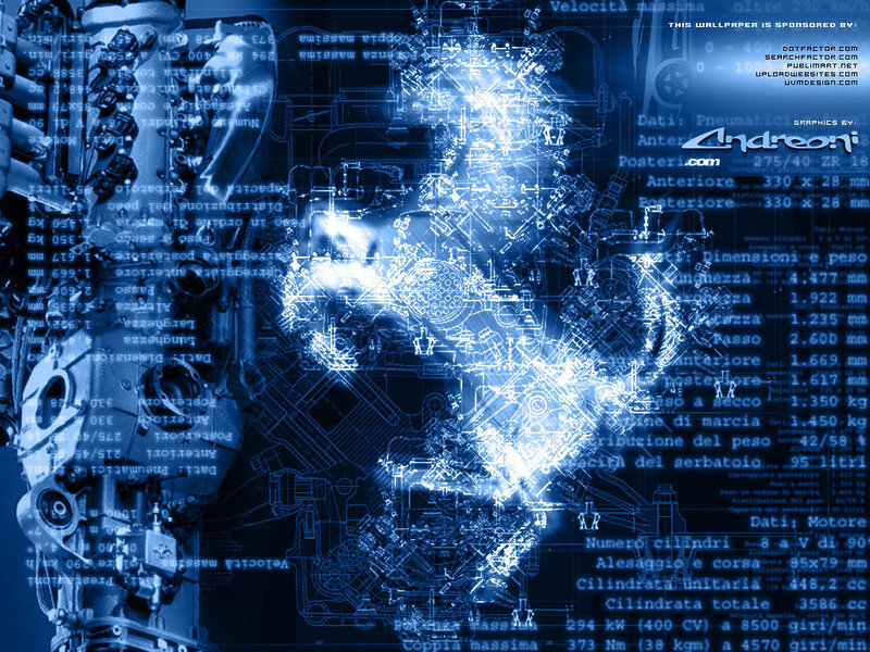 blue engine blueprint wallpaper