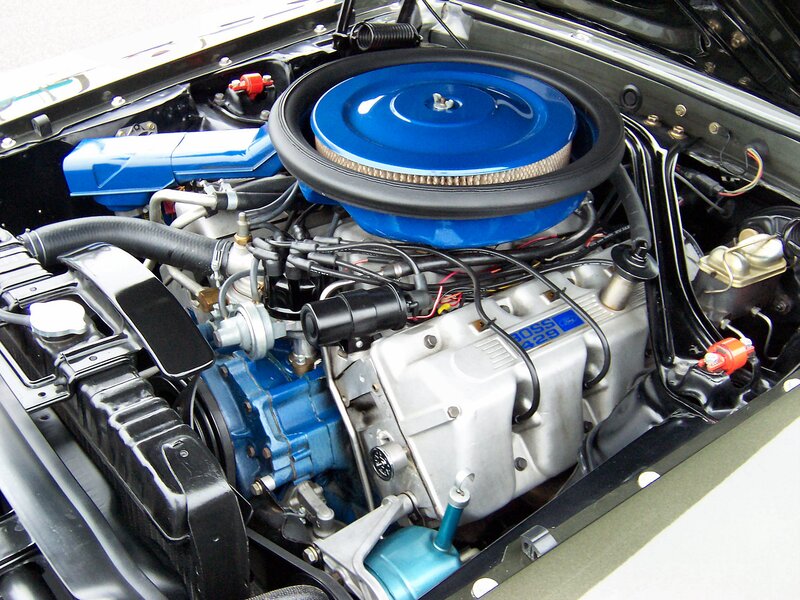 Blue Engine in Car — Mechanical