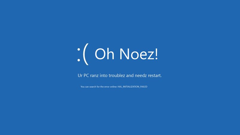 Blue Error Screen — Serious, Digital Art