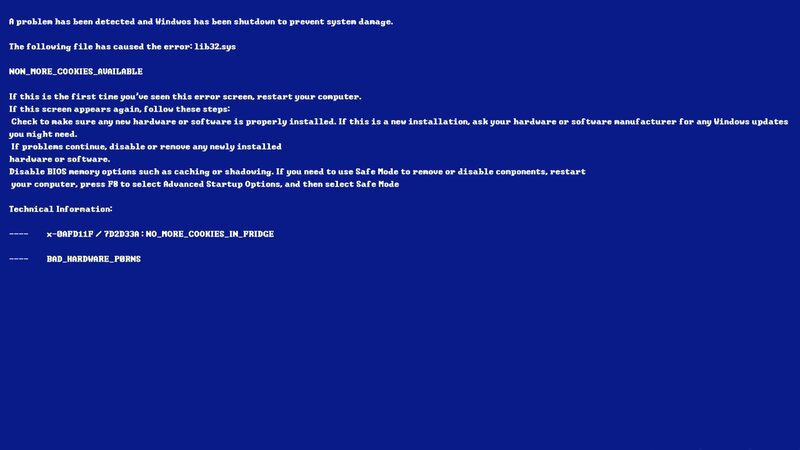 Blue Error Screen — Serious