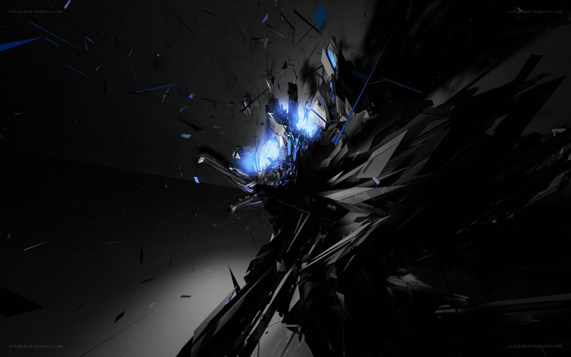 blue explosion of shards