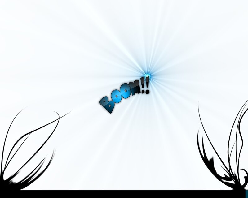 Blue explosion with BOOM text