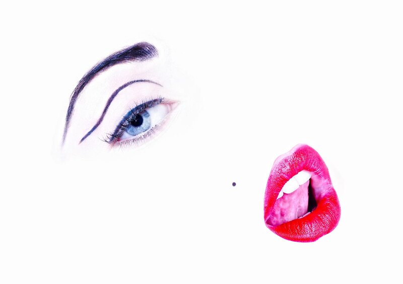 Blue Eye and Red Lips