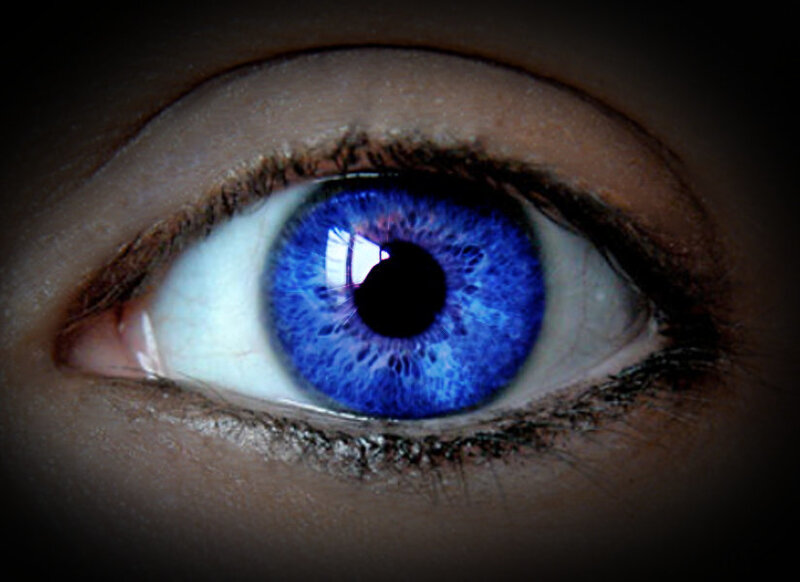 Blue Eye Close-up — Dramatic, Photograph