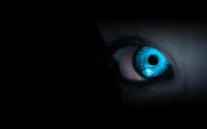 Blue Eye in Darkness — Black, Dramatic