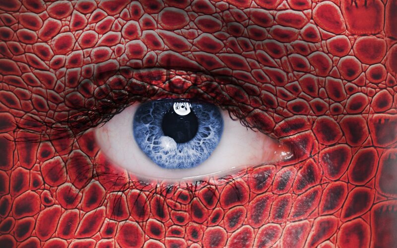 Blue Eye on Red Scales