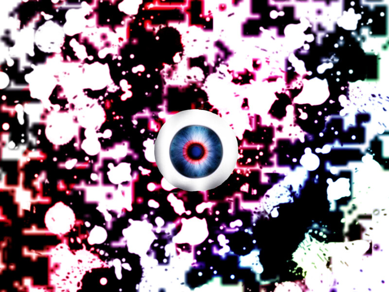 Blue Eye on Splattered Background