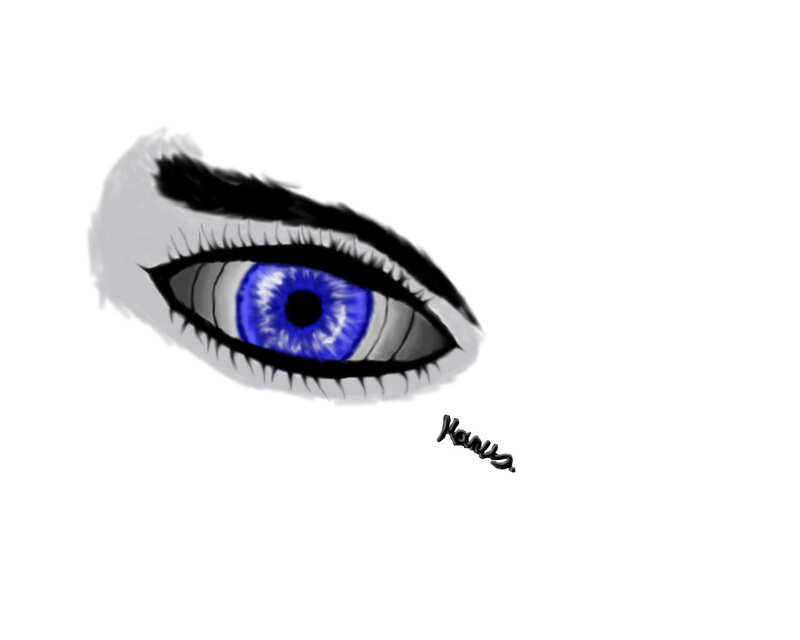 Blue Eye with Black Eyeliner