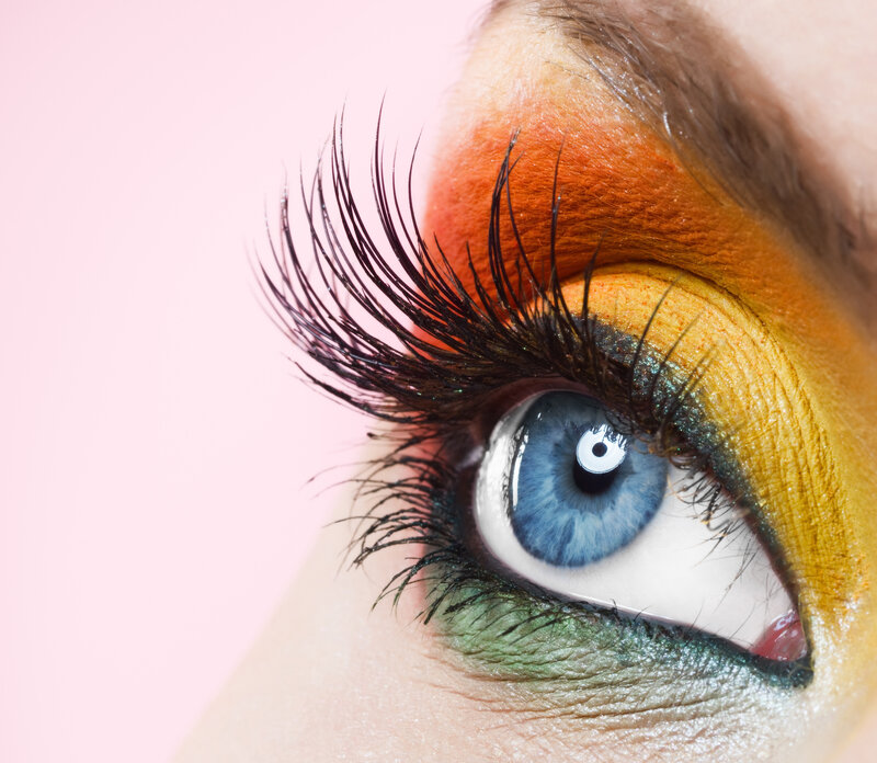Blue Eye with Colorful Makeup — Dramatic