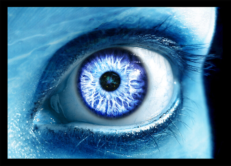 blue eye with cosmic iris