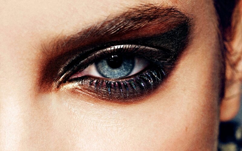 Blue Eye with Dark Makeup