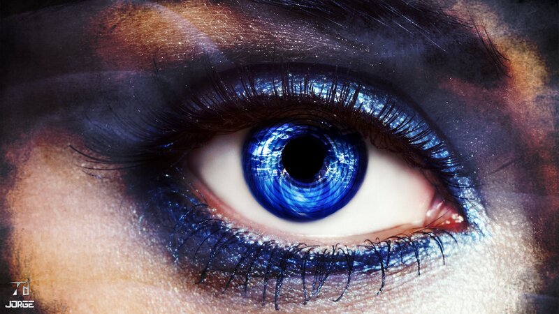 blue eye with digital effect