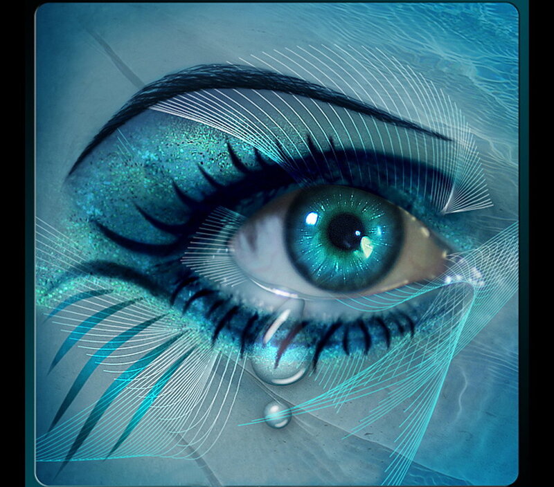 blue eye with digital effects