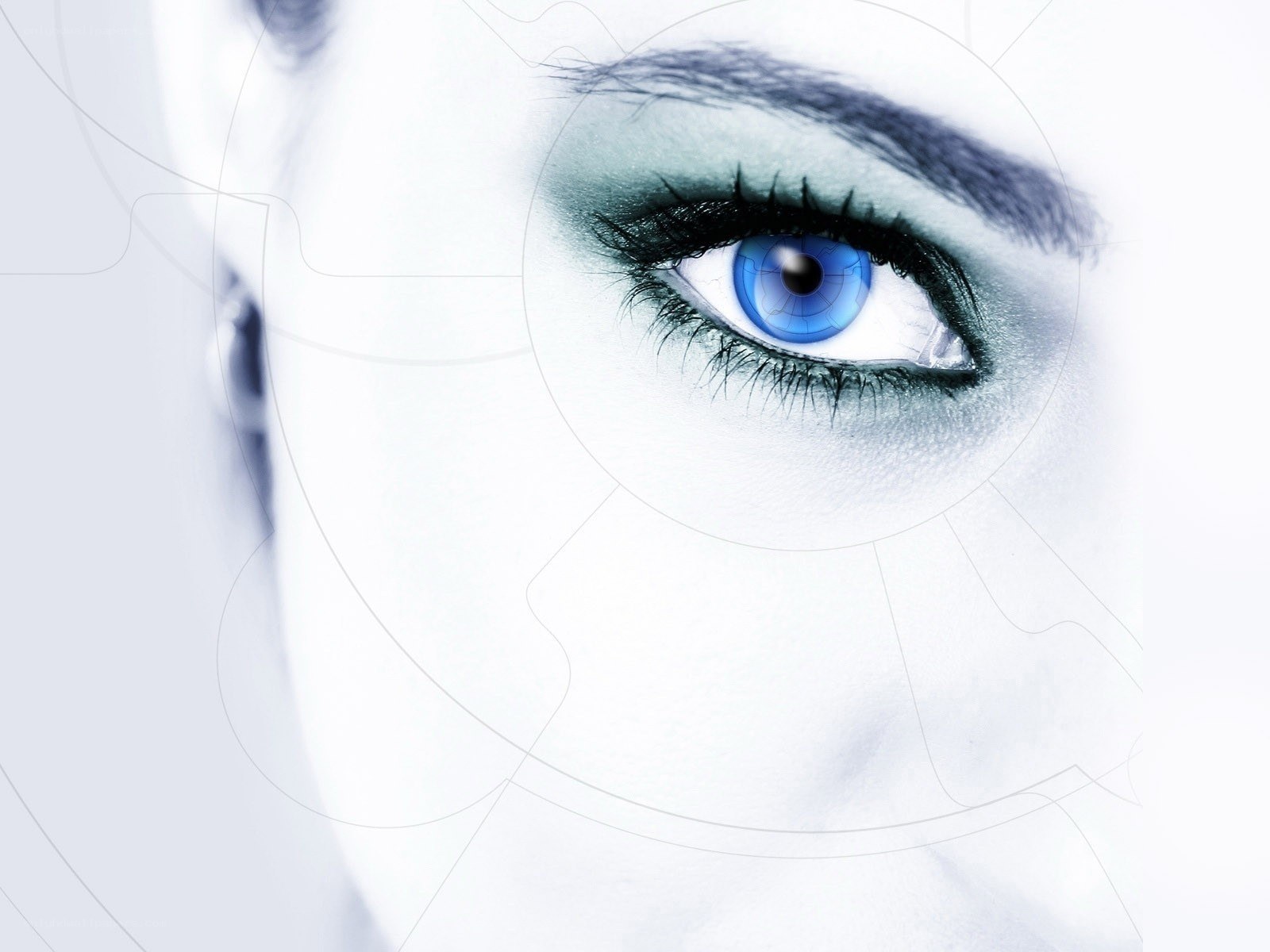 blue eye with digital overlay