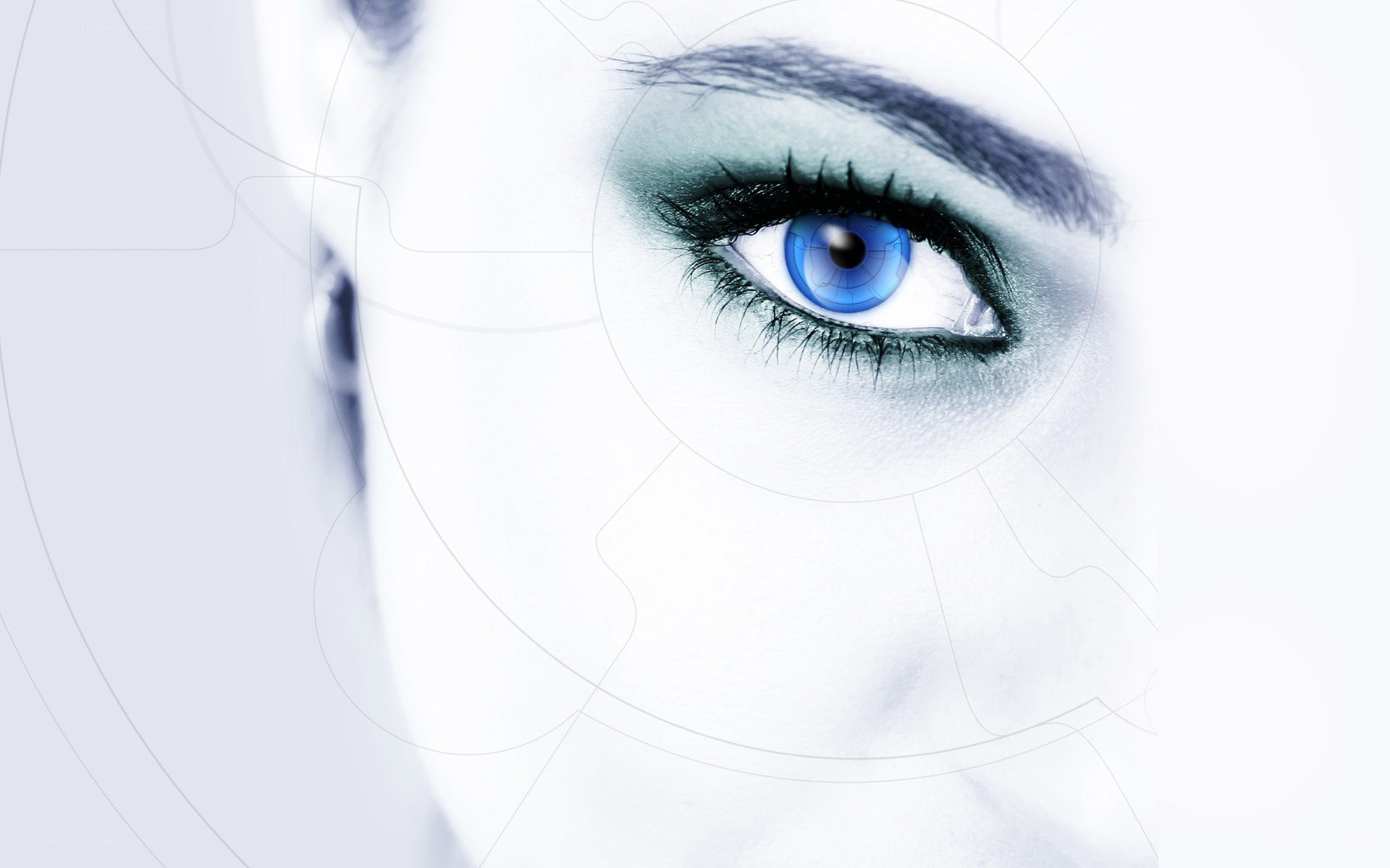 blue eye with digital overlay