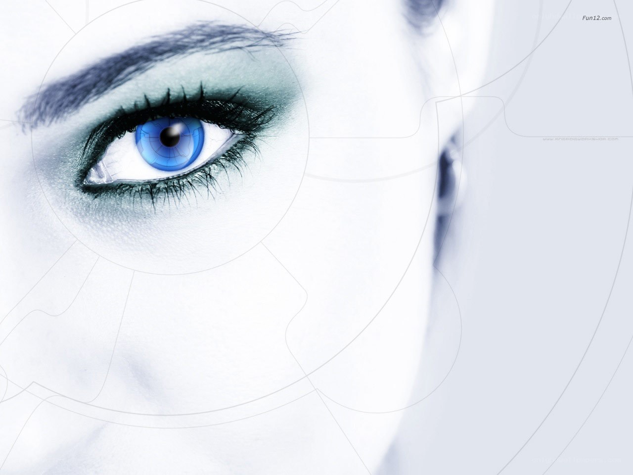 blue eye with digital overlay