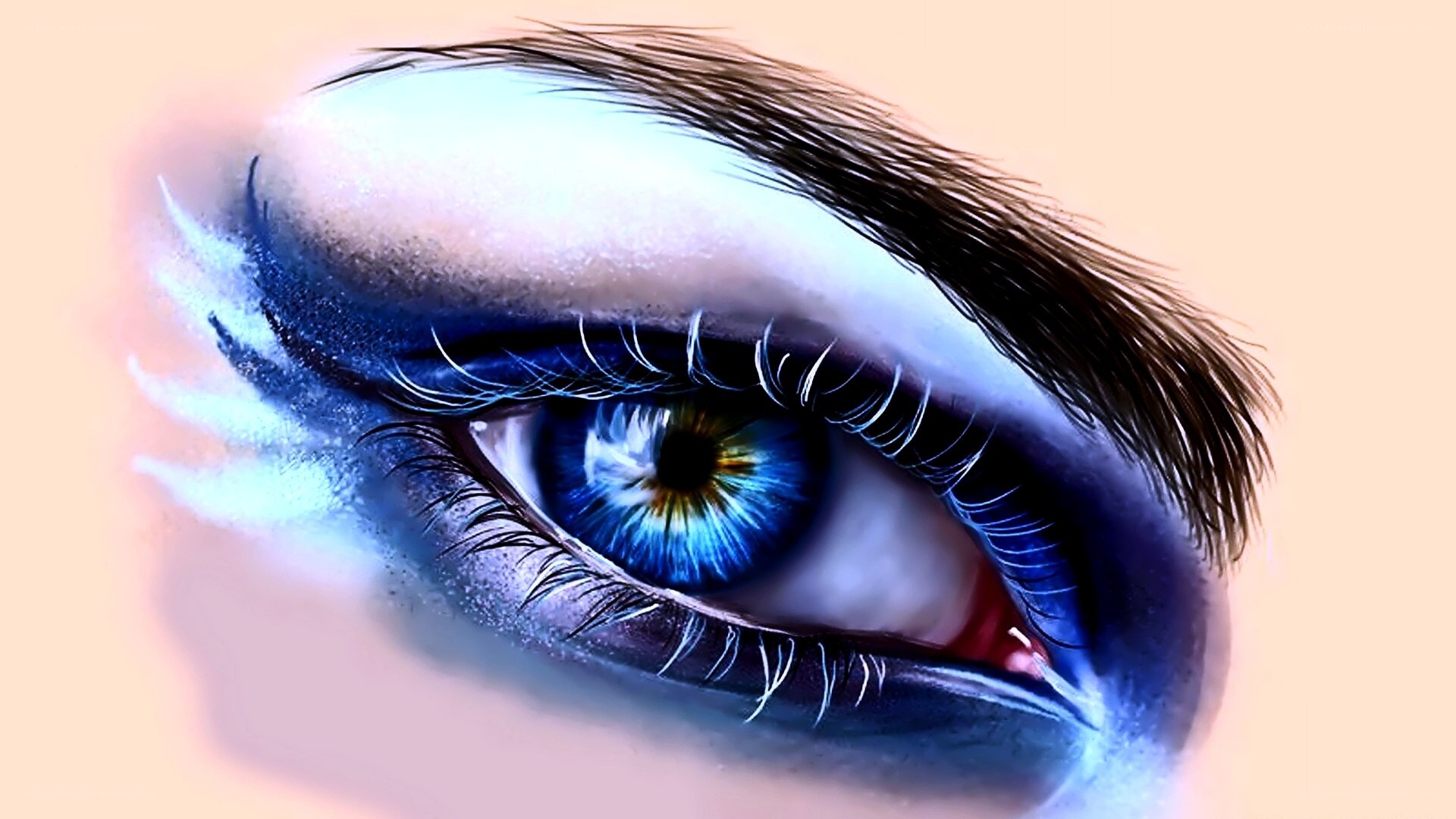blue eye with dramatic makeup