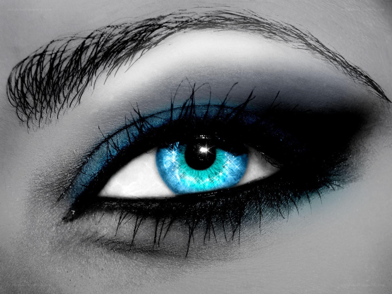blue eye with dramatic makeup