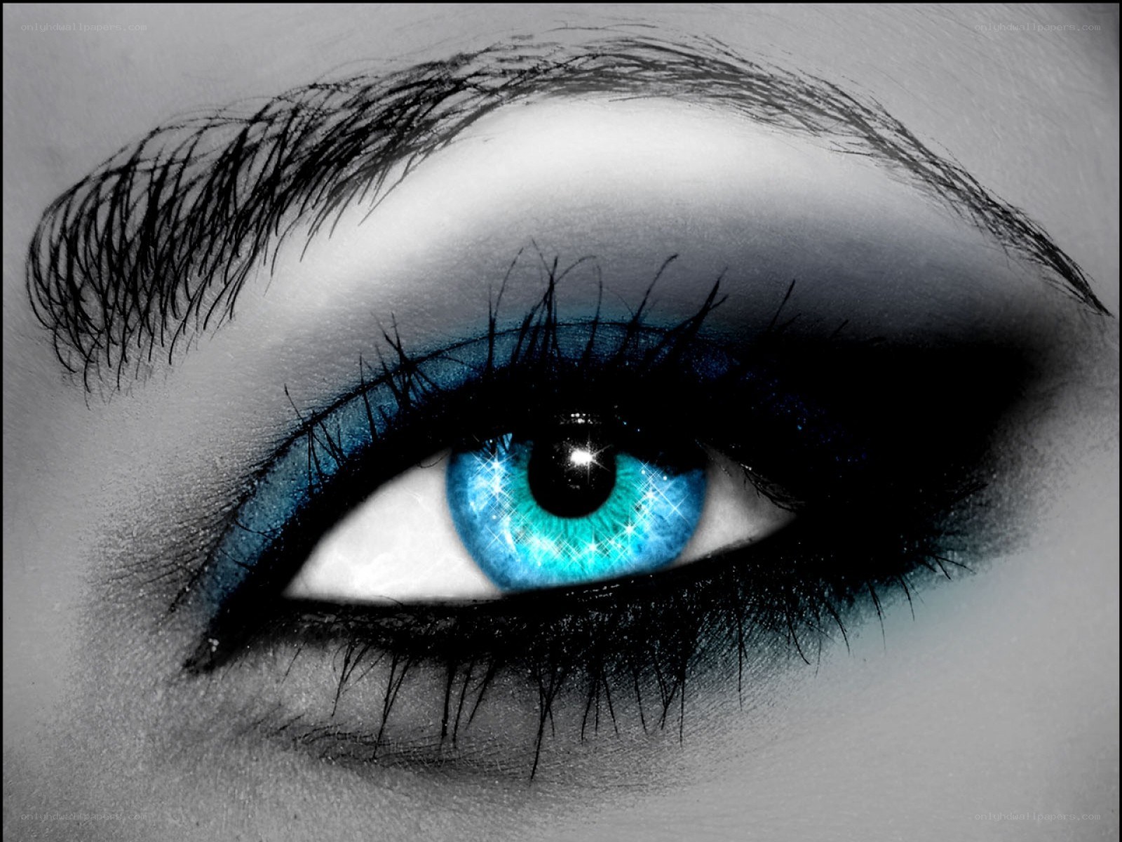 blue eye with dramatic makeup