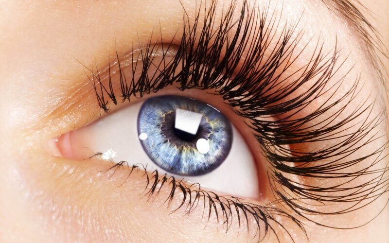 Blue Eye with Eyelashes — Detailed