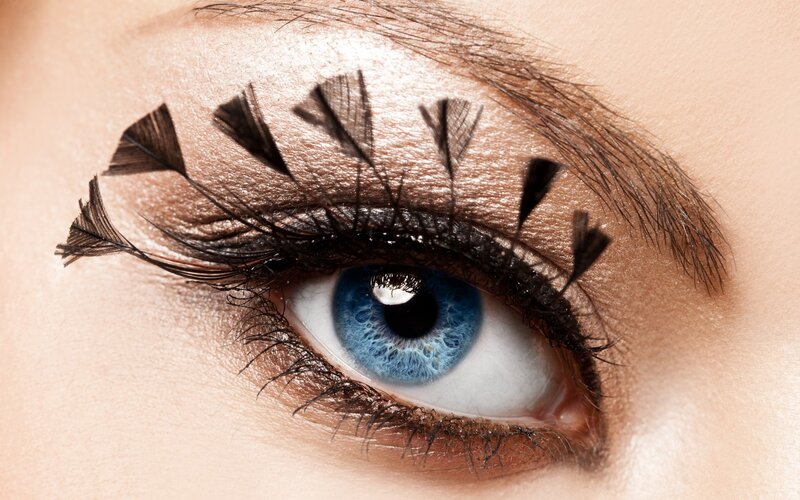 Blue Eye with Feathers