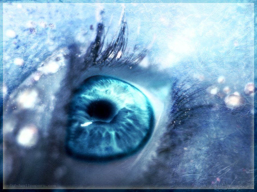 blue eye with frost effect