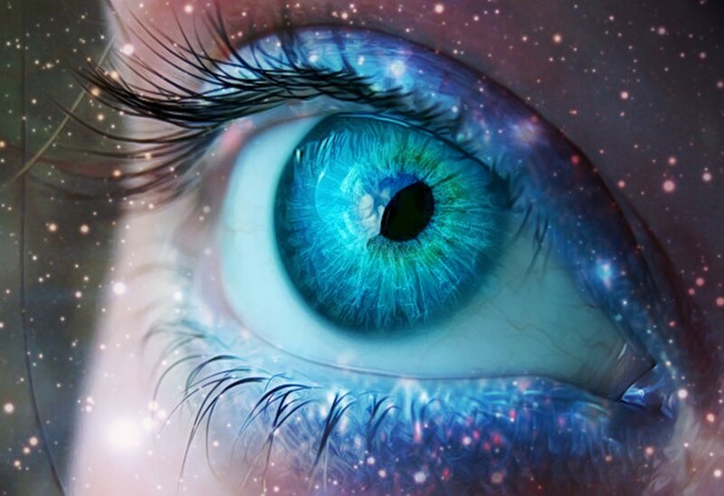 Blue Eye with Galaxy