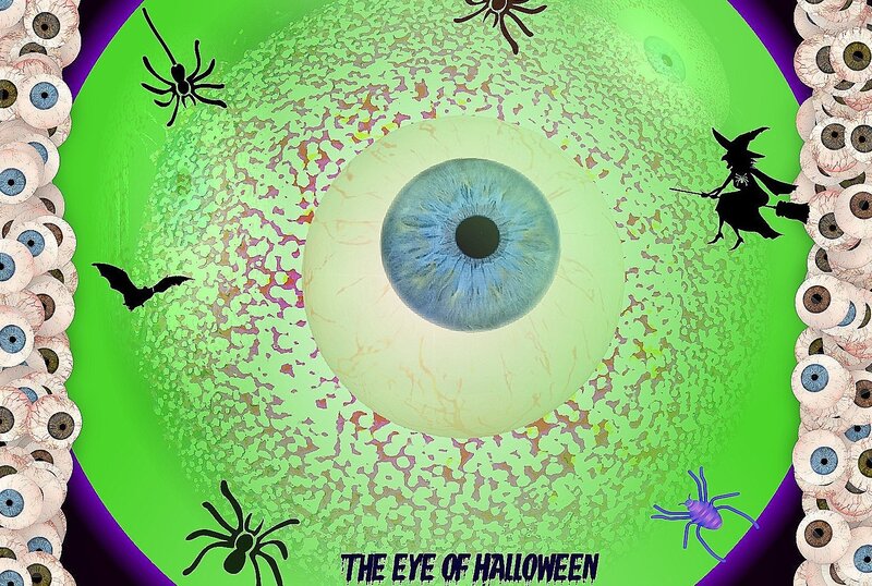Blue Eye with Halloween Elements