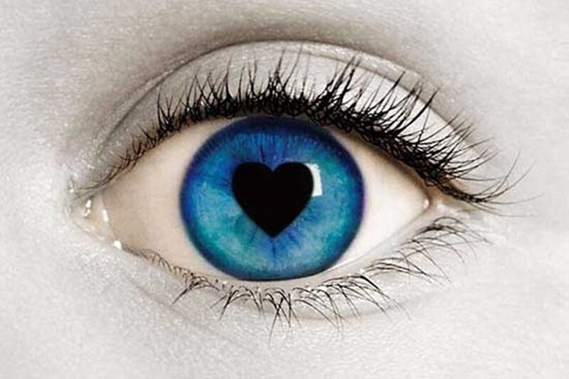Blue Eye with Heart Pupil — Dramatic