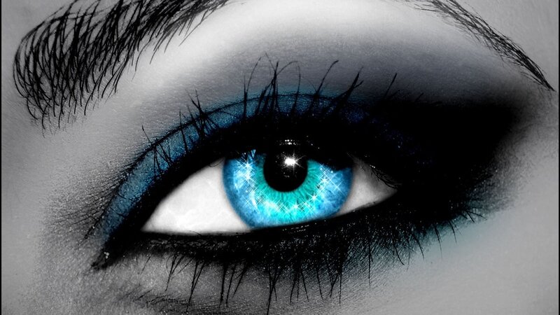 Blue Eye with Makeup — Dramatic, Digital Art, Eyelashes, Eyeshadow