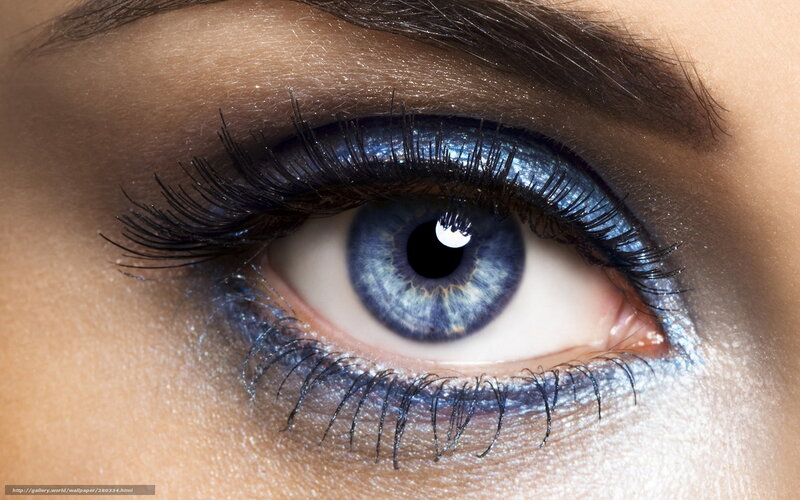 Blue Eye with Makeup — Dramatic, Photograph, Eyelash