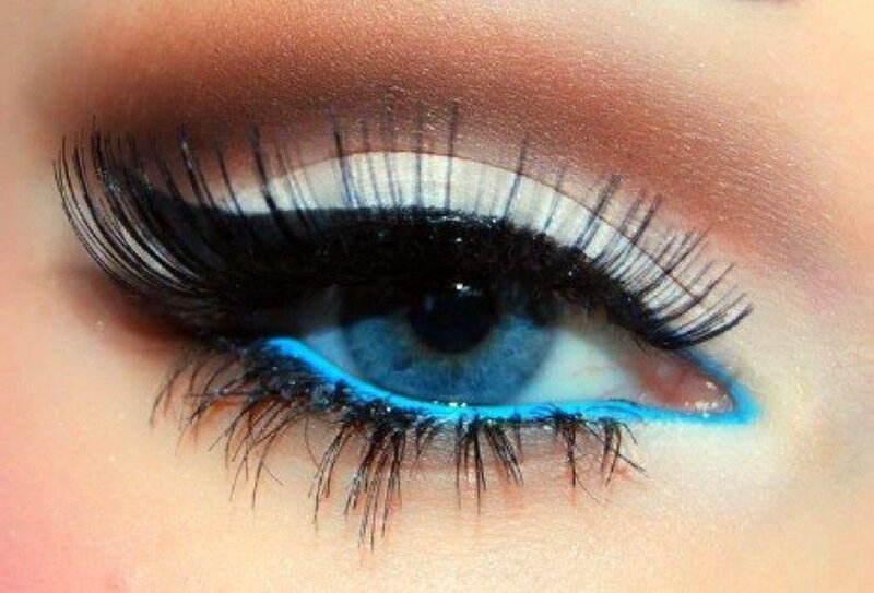 Blue Eye with Makeup — Dramatic, Photograph, Eyelashes, Eye Shadow