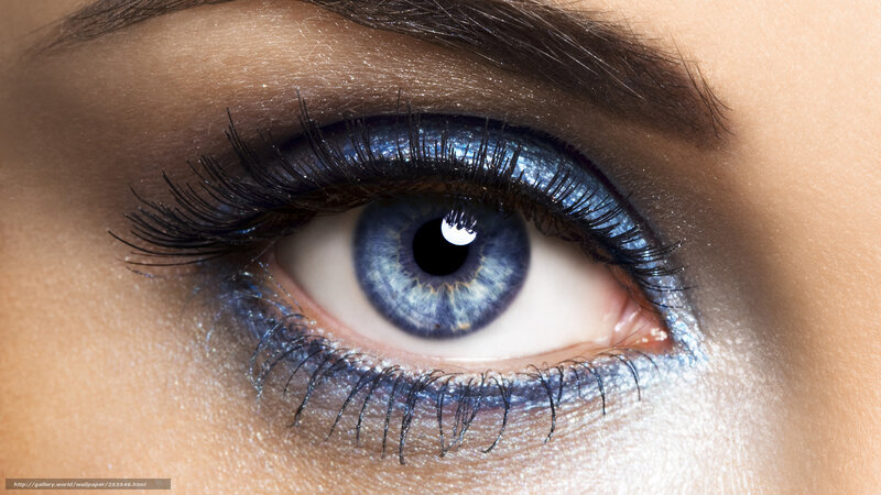 Blue Eye with Makeup — Dramatic, Photograph, Eyelashes, Eyebrow, Eye Shadow